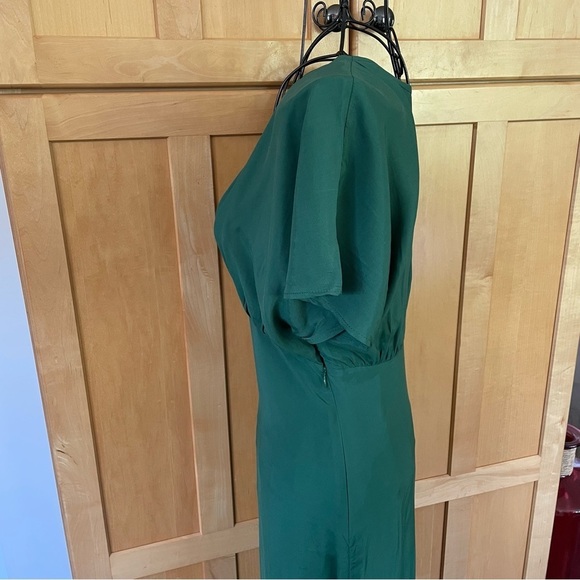 ModCloth Hunter green deep V neck short sleeve maxi Dress size XS - Picture 7 of 14